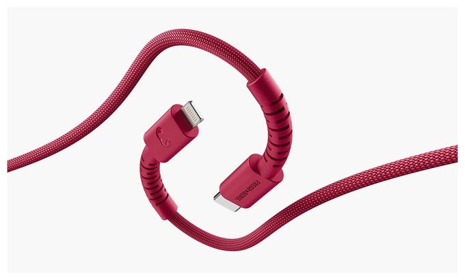 Stecker Rundkabel Lightning auf USB C 2 m  FlexWave (Rot) 