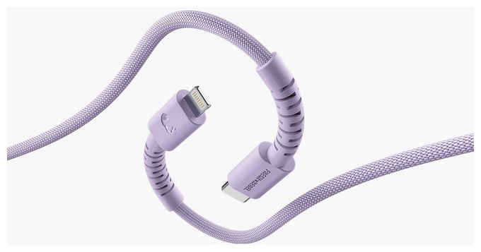 Stecker Rundkabel Lightning auf USB C bis 30 W 2 m  FlexWave (Violett) 