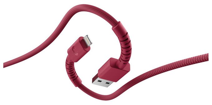 Stecker Rundkabel Lightning auf USB A 2 m  FlexWave (Rot) 
