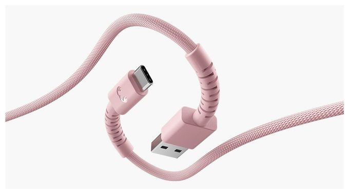 Stecker Rundkabel USB A auf USB C 2 m  FlexWave (Pink) 