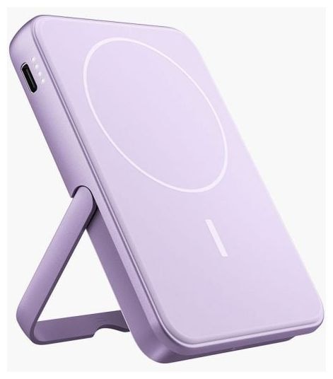 5000 mAh Powerbank USB Typ-C Kabelloses Laden  Wireless Magnetic (Lila) 