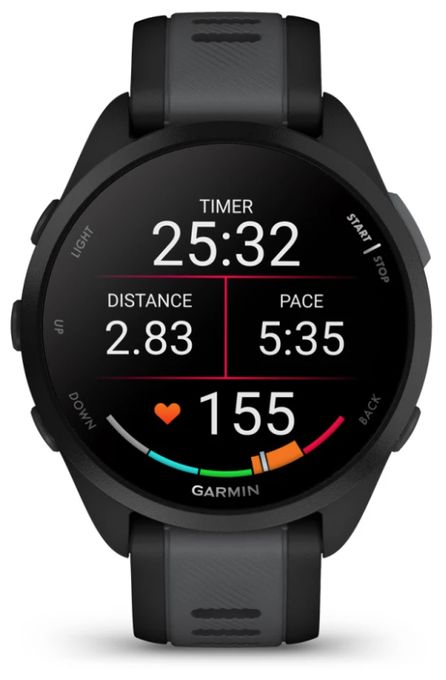 Digital 43 mm Smartwatch Rund  Forerunner 165 (Schwarz) 