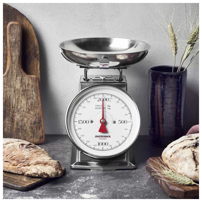 Mechanische Küchenwaage bis 2 kg Genauigkeit 10 g  30102 Classic (Edelstahl) 