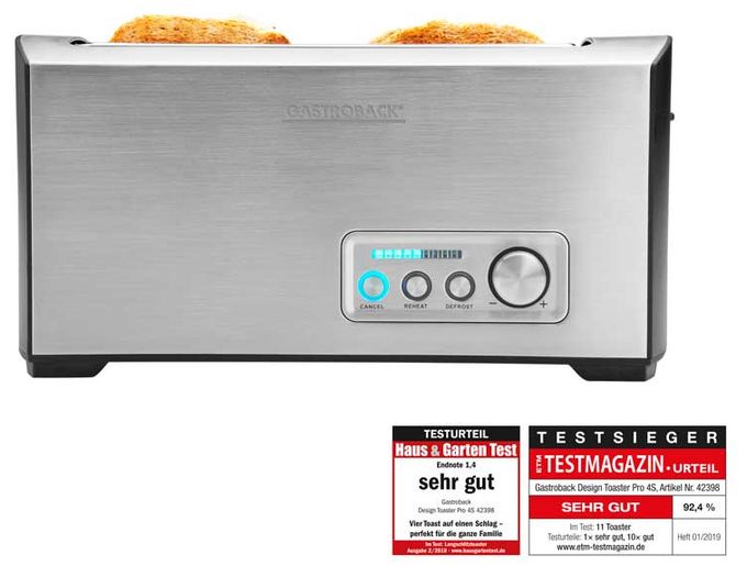 Toaster 1500 W 2 Scheibe(n) 9 Stufen  42398 Design Classic (Schwarz, Edelstahl) 