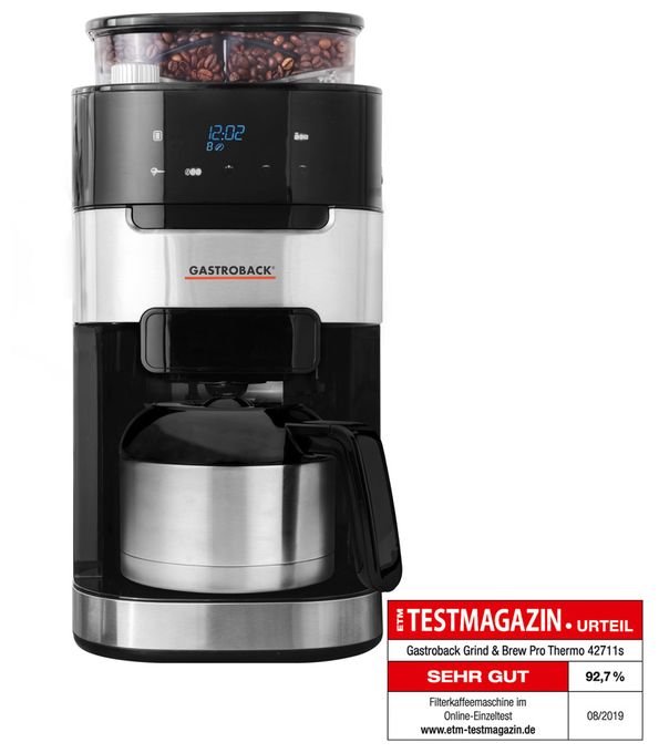 8 Tassen Filterkaffeemaschine 1,0 l  42711s Grind & Brew Pro Thermo (Schwarz, Edelstahl) 