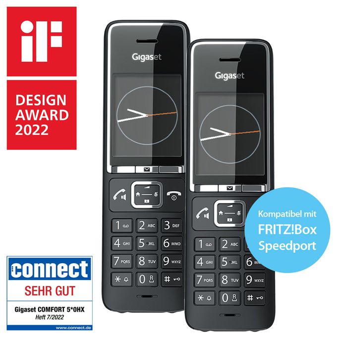 Analoges/DECT-Telefon  Comfort 550HX Duo (Schwarz) 