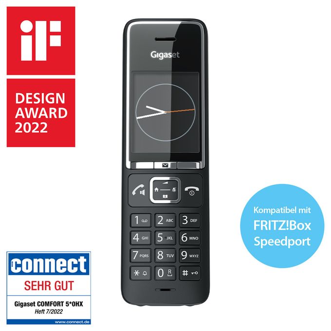 Analoges/DECT-Telefon  E560 Premium-Großtastentelefon (Schwarz) 