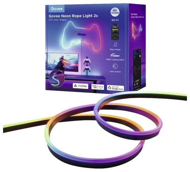 Intelligente Wandleuchte 4000 mm Multi 120180 Neon Rope Light 2s 