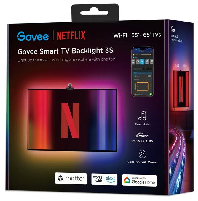 LED Intelligenter Leuchtstreifen Multi H6098 Netflix Envisual TV Backlight für 55-65" TVs 