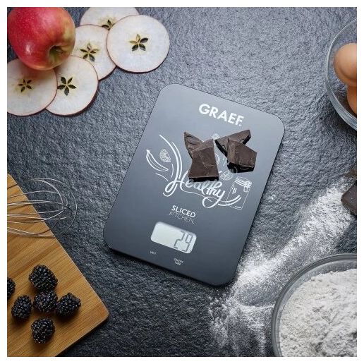 Elektronische Küchenwaage bis 5 kg Genauigkeit 1 g  KS202 Family Line (Schwarz) 