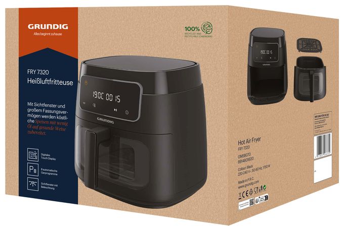 Heißluftfritteuse 7,6 l 1900 W  FRY7320 (Schwarz) 
