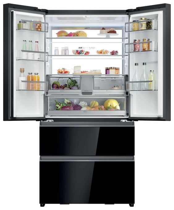 Side-by-Side Kühl-/ Gefrierkombination 449 l / 254 l 293 kWh NoFrost 1900 mm x 905 mm  HFR79F19DFGB (Schwarz) 