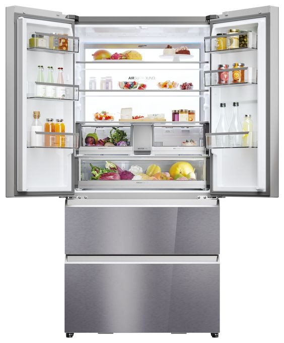 Side-by-Side Kühl-/ Gefrierkombination 449 l / 254 l 365 kWh NoFrost 1900 mm x 905 mm  HFR79F19EFGK (Edelstahl) 