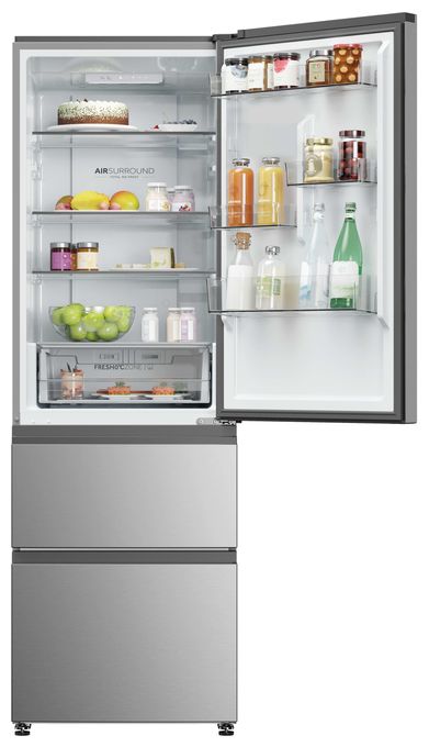 235 l / 125 l Kühl-Gefrierkombi freistehend NoFrost 173 kWh Jahr  HTR3618CNMG (Silber) 