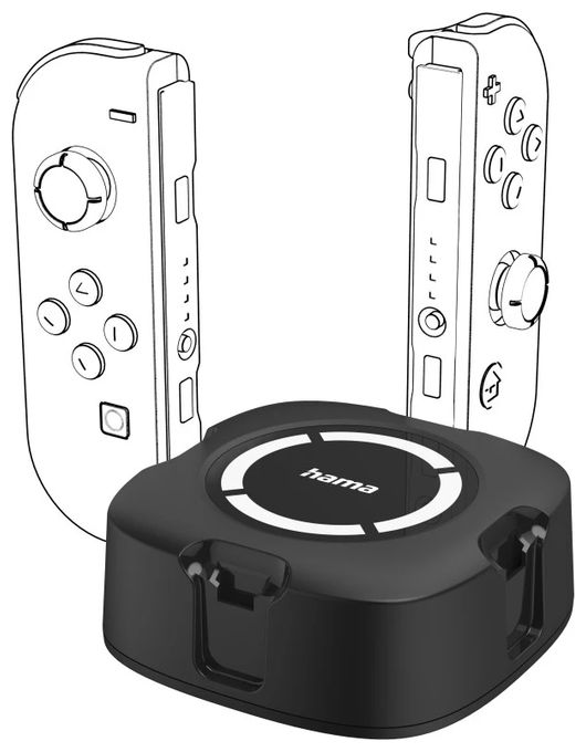 Ladestation Nintendo Switch Kabelgebunden  053686 Joy-Con 4-Way Charging Station (Schwarz) 