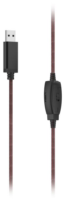 Over Ear Kopfhörer Kabelgebunden USB Typ-A  139937 HS-USB400 V2 (Schwarz, Rot) 