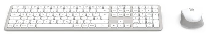 Heimbüro Tastatur RF Wireless + Bluetooth 2.4 GHz  173066 WKM-550 (Grau, Weiß) 