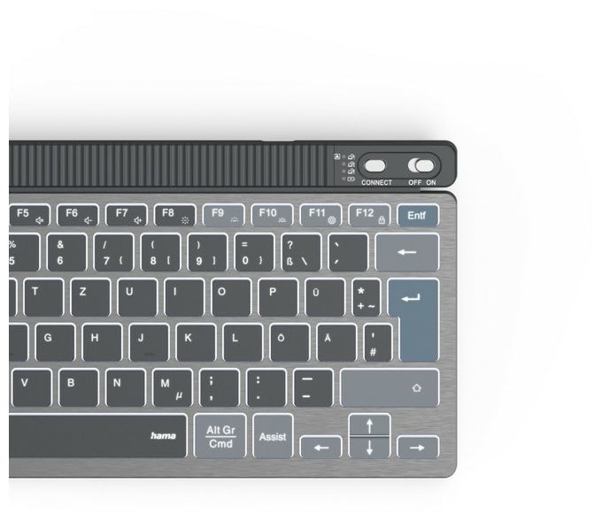 LED Heimbüro Tastatur Bluetooth 2.4 GHz (Anthrazit, Schwarz, Blau) 173067 WK-700 