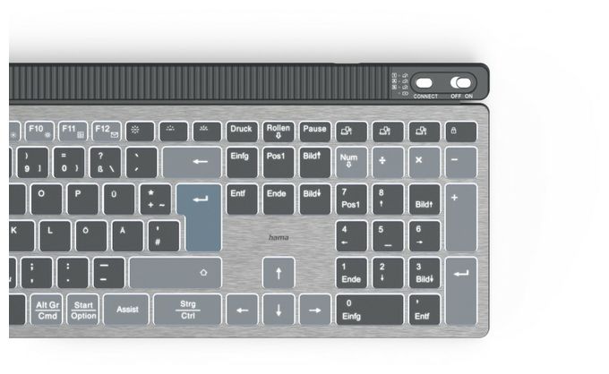 LED Heimbüro Tastatur Bluetooth 2.4 GHz (Anthrazit, Schwarz, Blau) 173068 WK-750 