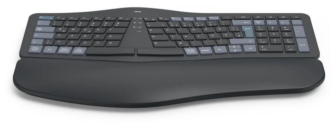 Heimbüro Tastatur RF Wireless + Bluetooth 2.4 GHz (Schwarz, Blau, Dunkles Grau) 173071 WK-900 Ergo 
