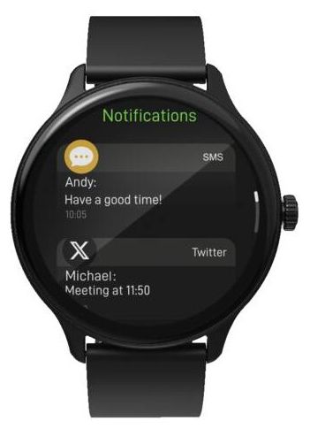 Smartwatch Rund IP68  179053 5050 (Schwarz) 