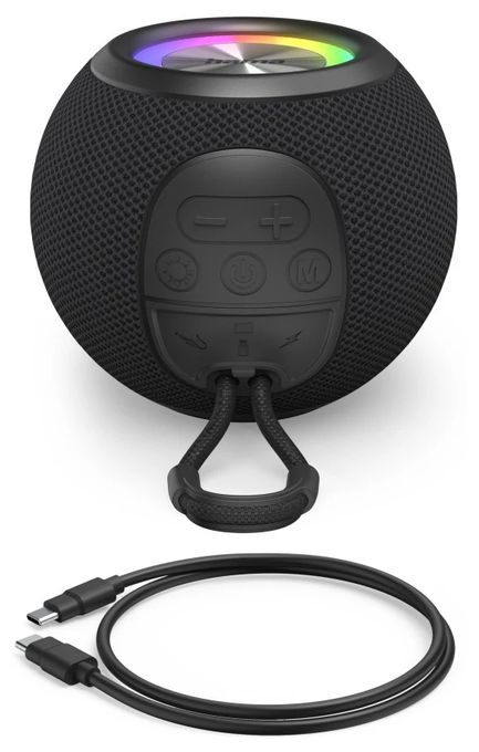 5 W Bluetooth Lautsprecher Laufzeit bis 10 h  188237 Ball Shape (Schwarz) 