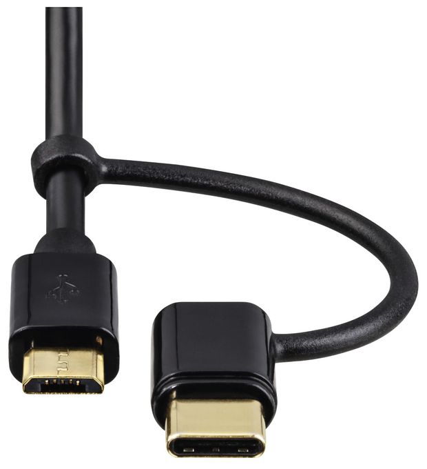 1m, USB2.0-A/USB2.0 Micro-B + USB2.0-C 