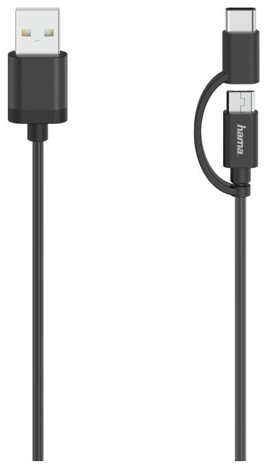 0,48 Gbit/s Stecker USB A auf USB C/Micro-USB A 0,75 m  200616 (Schwarz) 