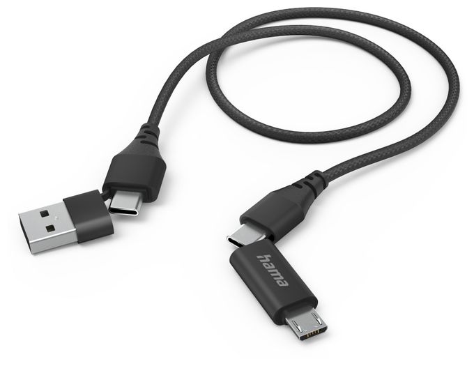 0,48 Gbit/s Stecker USB A/USB C auf USB C/Micro-USB B 1,5 m  201537 (Schwarz) 