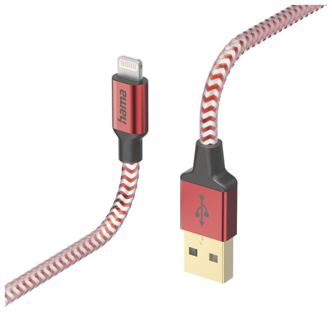 Stecker Lightning auf USB A 1,5 m  201554 Reflective (Rot) 