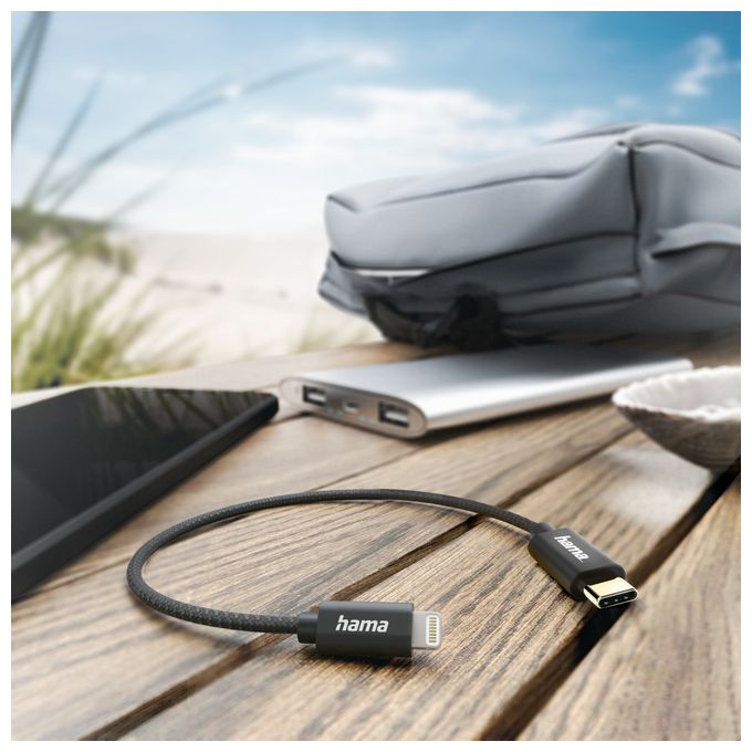 Stecker Lightning auf USB C 0,2 m  201601 (Schwarz) 