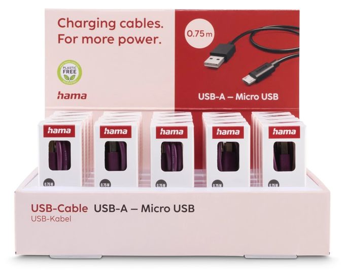 0,48 Gbit/s Stecker Micro-USB B auf USB A Buchse 0,75 m  201729 (Schwarz, Weiß) 