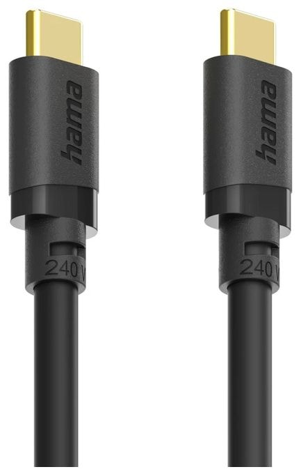 5 Gbit/s Stecker Rundkabel USB C auf USB C bis 240 W 1,5 m  202009 (Schwarz) 
