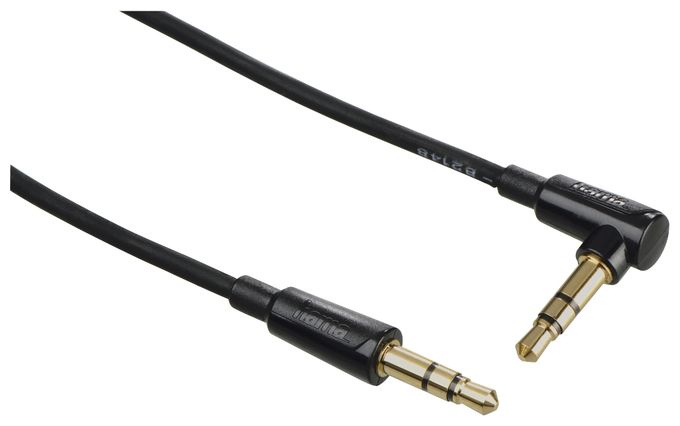 Stecker 3,5 mm Klinke auf 3,5 mm Klinke abgewinkelt 1,5 m  205114 Spiralkabel Flexi-Slim (Schwarz) 