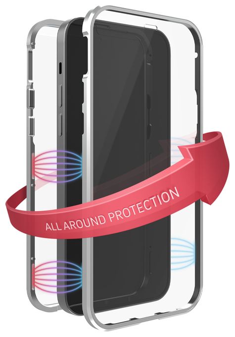 Cover für Apple iPhone 14 Pro Max  215191 360° Glass (Silber, Transparent) 