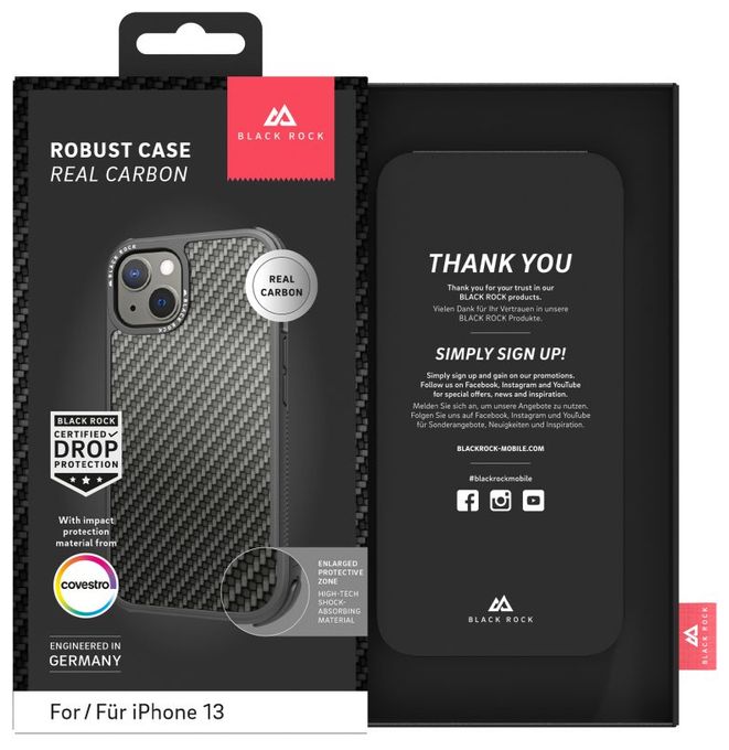 Cover für Apple iPhone 13  217018 Robust Real Carbon (Schwarz) 
