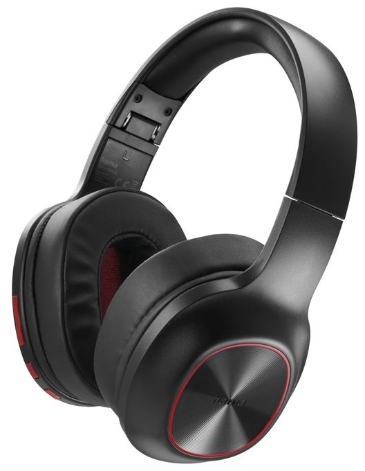 Over Ear Bluetooth Kopfhörer kabellos 60 h Laufzeit  221779 Spirit Calypso III (Schwarz, Rot) 