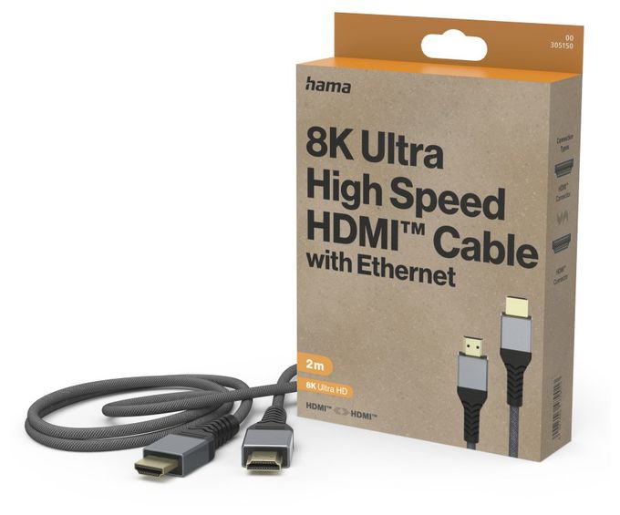 48 Gbit/s Stecker Gerade HDMI auf HDMI Typ A (Standard) 2 m  305150 (Schwarz, Grau) 