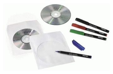 CD Paper Sleeves, white, 50 pcs/Pack 