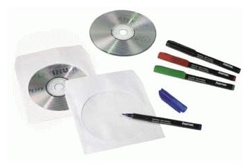 CD/DVD Paper Protection Sleeves, white, pack of 25 