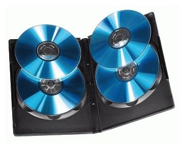 DVD Quad Box, Black, Package of 5 pieces 