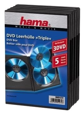 DVD Triple Box, black, pack of 5 