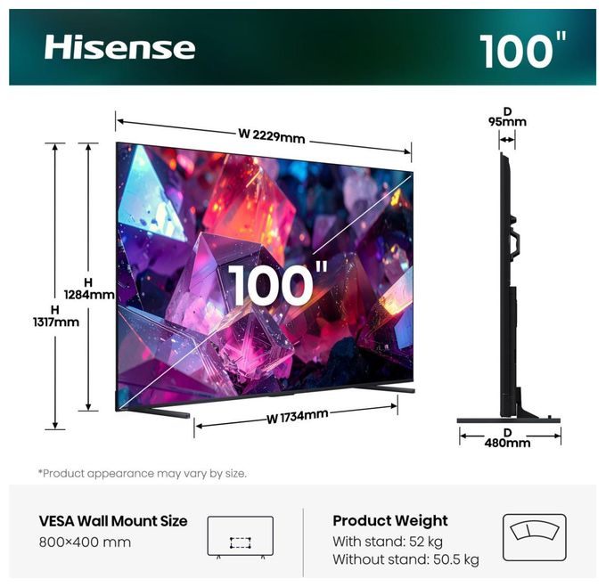 QLED 2,54 m (100 Zoll) Fernseher 4K Ultra HD VESA 800 x 400 mm 100Q7S Pro 