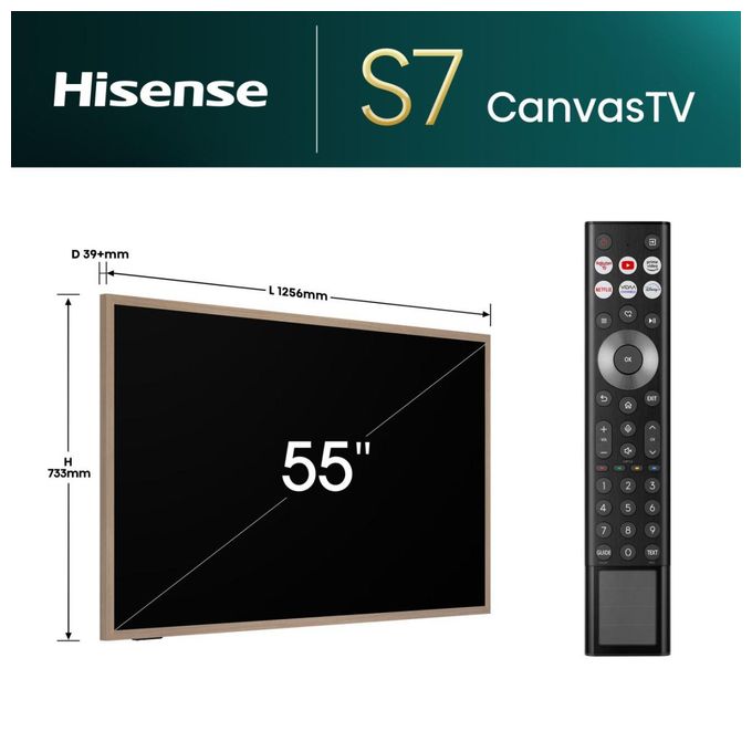 QLED 139,7 cm (55 Zoll) Fernseher 4K Ultra HD VESA 400 x 200 mm  55S7NQ (Gold) 