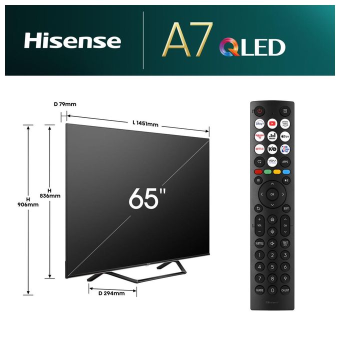 LED 165,1 cm (65 Zoll) Fernseher 4K Ultra HD VESA 400 x 300 mm 65A79NQ 