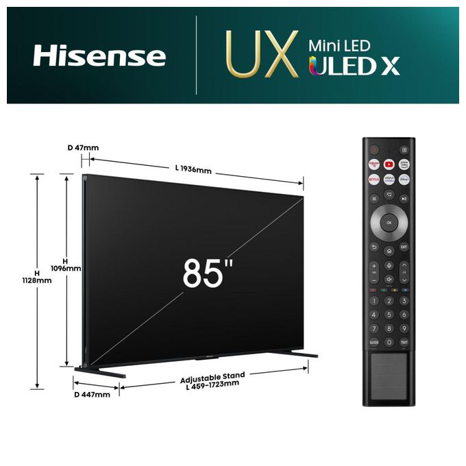 LED 2,16 m (85 Zoll) Fernseher 4K Ultra HD VESA 600 x 400 mm 85UXNQ 