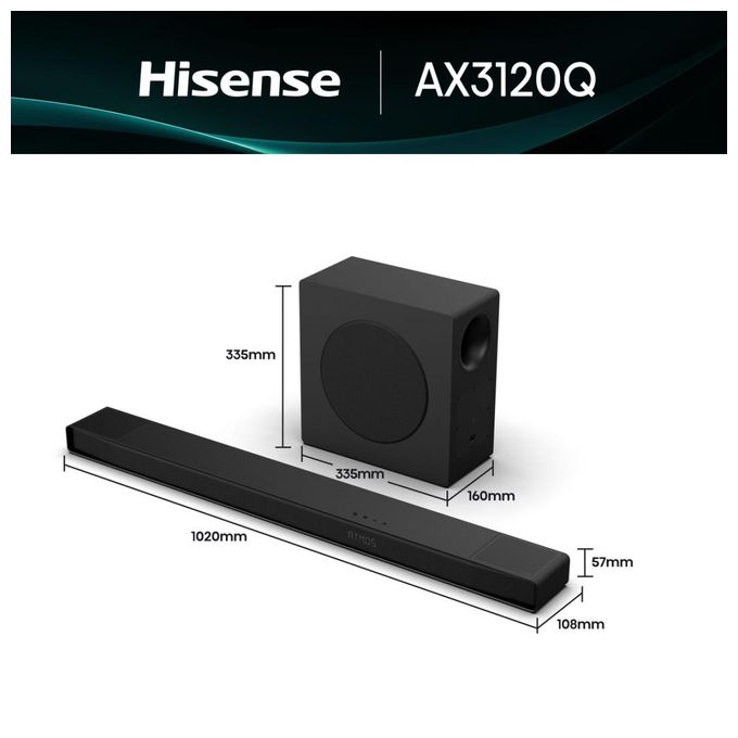 Soundbar 440 W 3.1.2 Kanäle  AX3120Q (Schwarz) 