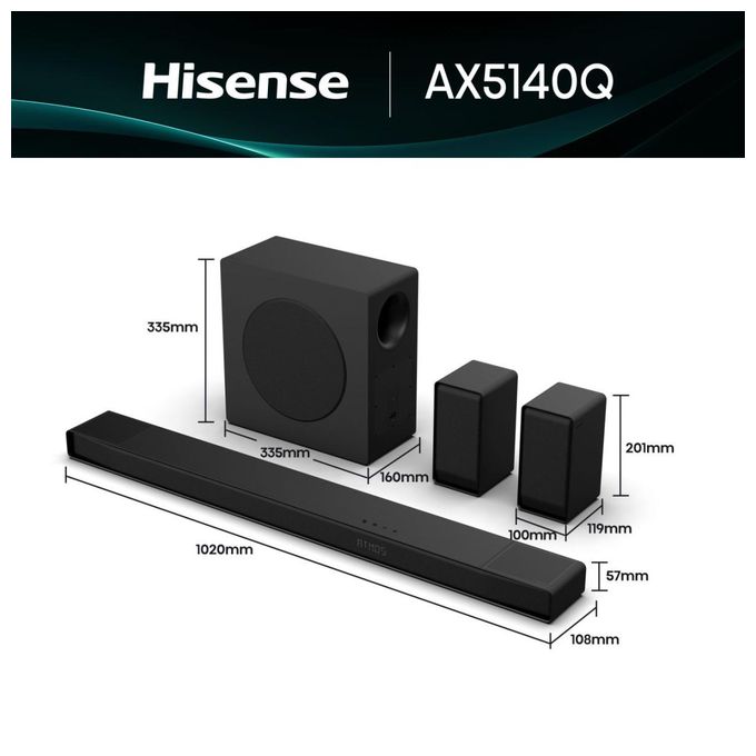 Soundbar 600 W 5.1.4 Kanäle  AX5140Q (Schwarz) 