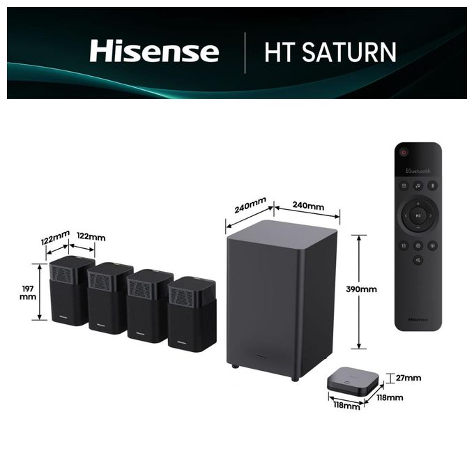 Soundbar 720 W 4.1.2 Kanäle  HT Saturn (Schwarz) 