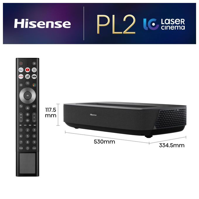 UHD 4K (3840x2160) DLP Laser Ultra-Short-Throw-Projektor 2700 ANSI Lumen  PL2 Smart Laser Cinema (Schwarz) 